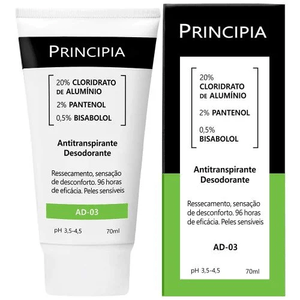Principia Antitranspirante AD-03 20% + 2% + 0.5% Creme - Bisnaga com 70mL